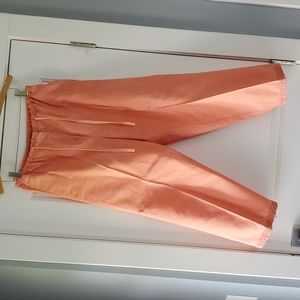 Pastel orange vintage 100% linen ankle pant!